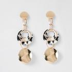 River Island Womens Gold Color Disc Ring Drop Earrings
