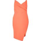 River Island Womens Ri Plus Fluro Wrap Bodycon Dress