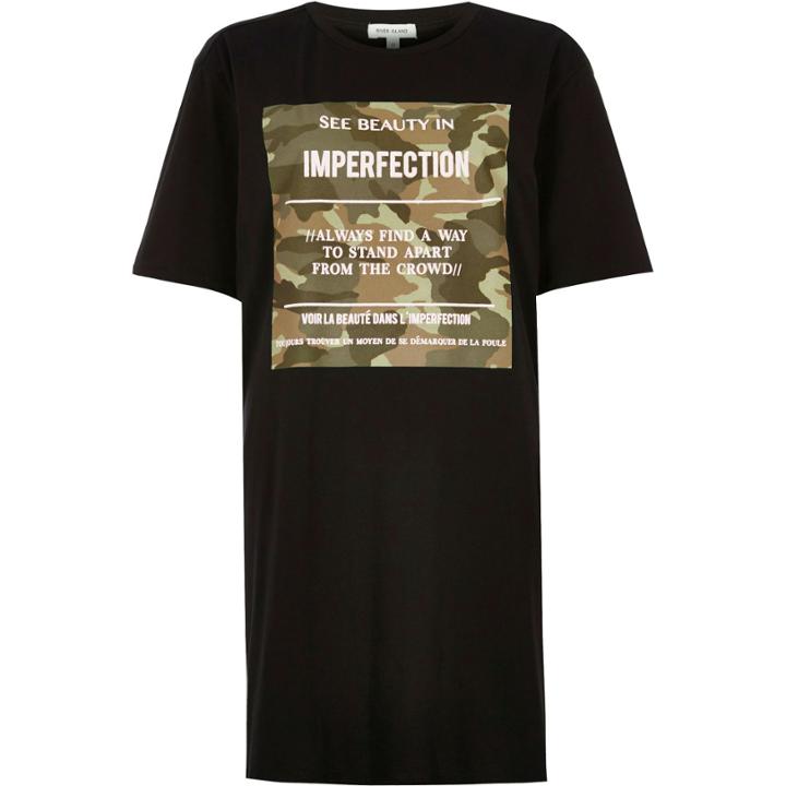 River Island Womens Camo Print Oversized T-shirt