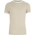 River Island Mensstone Muscle Fit Ribbed T-shirt