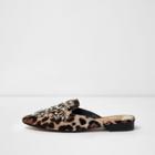 River Island Womens Leopard Embellished Backless Loafers