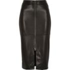 River Island Womens Leather-look Zip-up Pencil Skirt