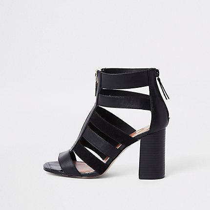 River Island Womens Wide Fit Caged Block Heels