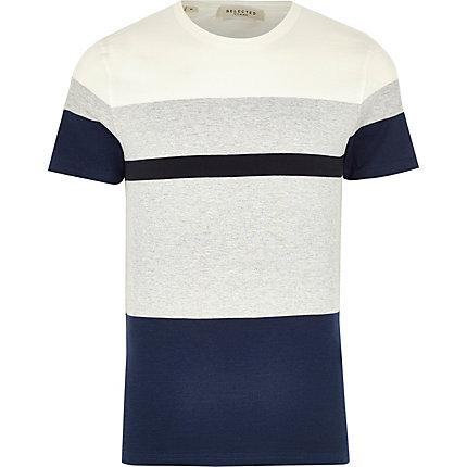 River Island Mens Selected Block Short Sleeve T-shirt