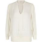 River Island Womens White Lace Trim Smock Top
