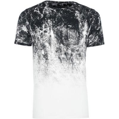 River Island Mensbig & Tall White Glitch Fade T-shirt