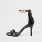 River Island Womens High Heel Gold Ankle Cuff Sandal