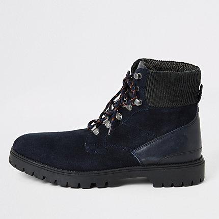 River Island Mens Suede Lace-up Hiking Boots