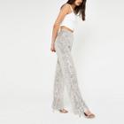 River Island Womens Silver Sequin Embellished Straight Trousers