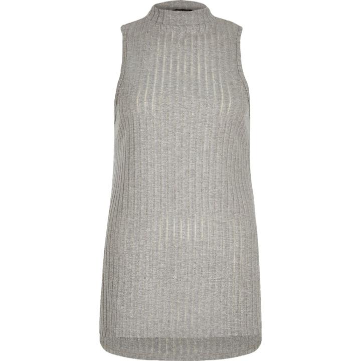 River Island Womens Ribbed Stepped Hem Top