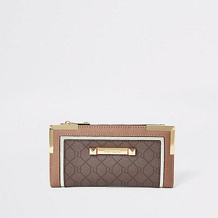 River Island Womens Ri Monogram Foldout Metal Corner Purse