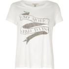 River Island Womens White 'no More Bad Days' Print T-shirt