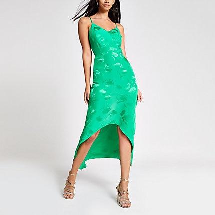 River Island Womens Embroidered Floral Midi Slip Dress
