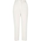 River Island Womens White Cropped Tapered Trousers