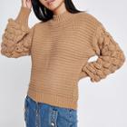 River Island Womens Knit Bobble Sleeve Sweater