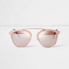 River Island Womens Rose Gold Tone Studded Brow Bar Sunglasses
