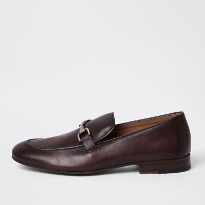 River Island Mens Leather Snaffle Loafers