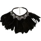 River Island Womens Jewelled Feather Necklace