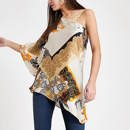 River Island Womens Floral One Shoulder Top
