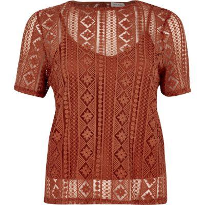 River Island Womens Embroidered Lace Top