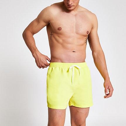 River Island Mens Neon Ri Crest Short Swim Trunks