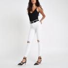 River Island Womens White Molly Ripped Skinny Jeans