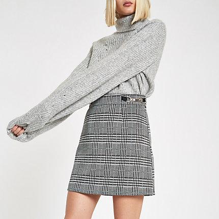 River Island Womens Check Snaffle Mini Skirt