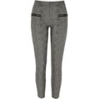 River Island Womens Check Zip Front Skinny Fit Trousers