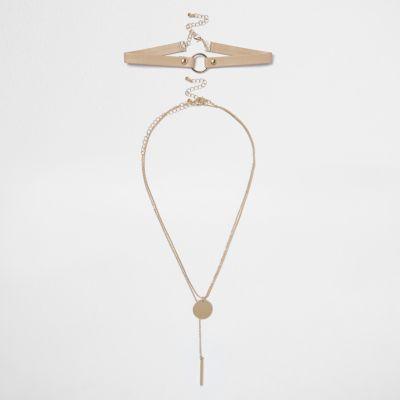 River Island Womens Circle Multi Row Choker Set