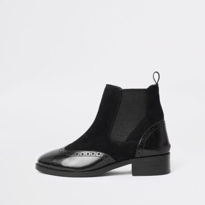 River Island Womens Brogue Detail Ankle Boots