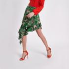River Island Womens Leaf Asymmetric Frill Hem Skirt