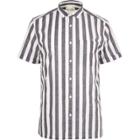 River Island Mens White Pajama Stripe Short Sleeve Shirt