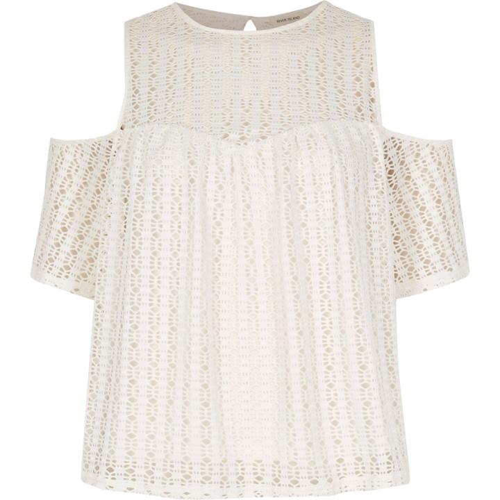 River Island Womens Cold Shoulder Lace Top