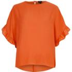 River Island Womens Loose Fit Frill Sleeve Top