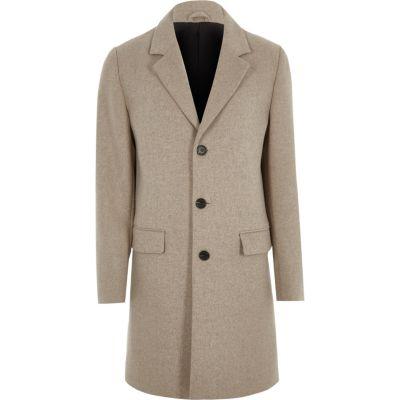 River Island Mens Wool Blend Overcoat