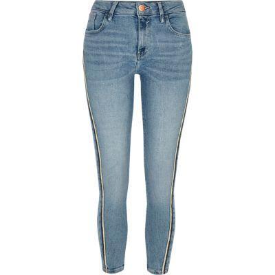 River Island Womens Amelie Side Stripe Skinny Fit Jeans