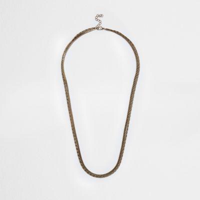 River Island Mens Gold Tone Double Chain Necklace