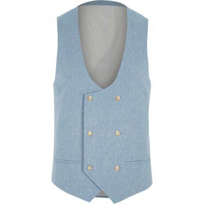 River Island Mens Vest With Linen