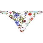 River Island Womens White Floral Print Knot Side Bikini Bottoms
