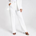 River Island Womens White Wide Leg Utility Trousers
