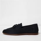River Island Mensnavy Woven Leather Loafers