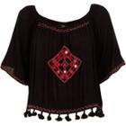 River Island Womens Embroidered Mirror Crop Top