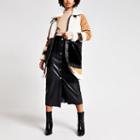 River Island Womens Colour Blocked Faux Fur Coat