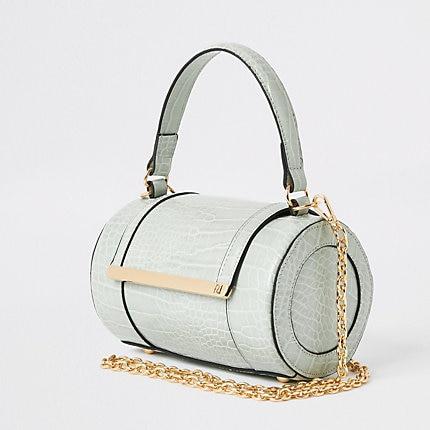 River Island Womens Croc Barrel Cross Body Bag