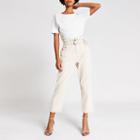 River Island Womens Corduroy Tapered Belted Trousers