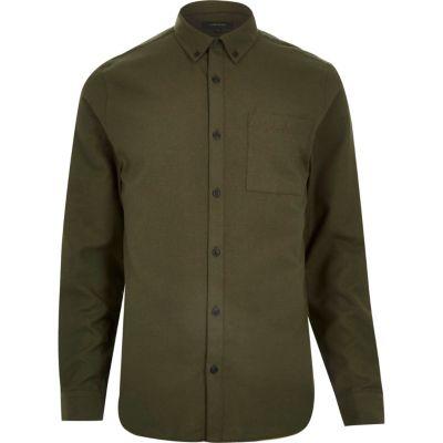 River Island Mens Flannel Long Sleeve Slim Shirt