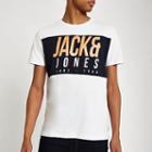 Mens Jack And Jones Jonas White Logo Print T-shirt