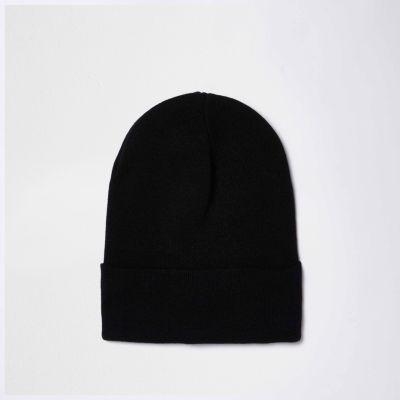 River Island Mensblack Fine Knit Slouchy Beanie