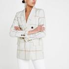 River Island Womens Check Double Breasted Blazer