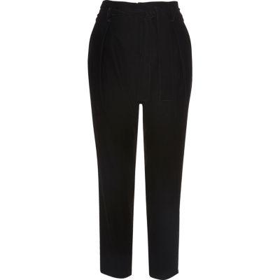 River Island Womens Velvet Soft Tie Tapered Pants